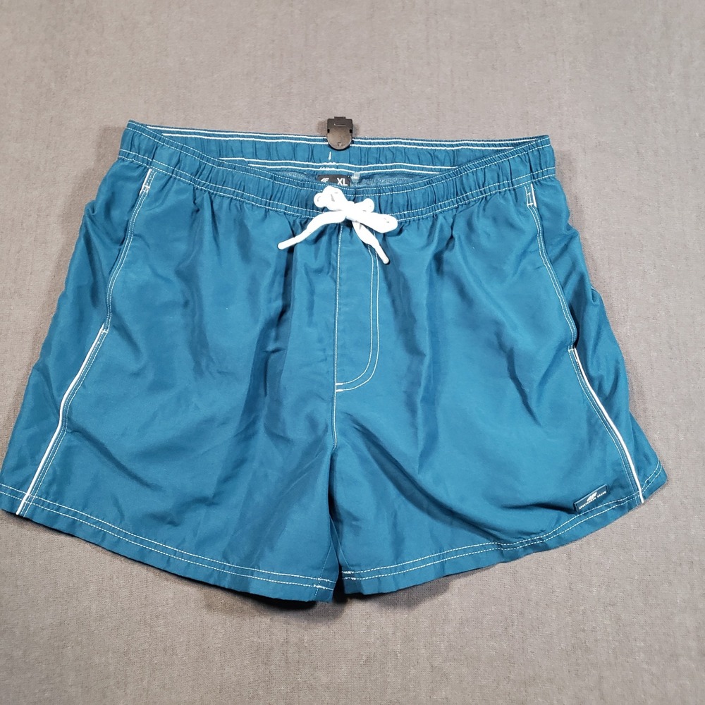 4F Swim‎ Trunks Mens XL Blue Contrast Stitch Mesh Lined Pockets